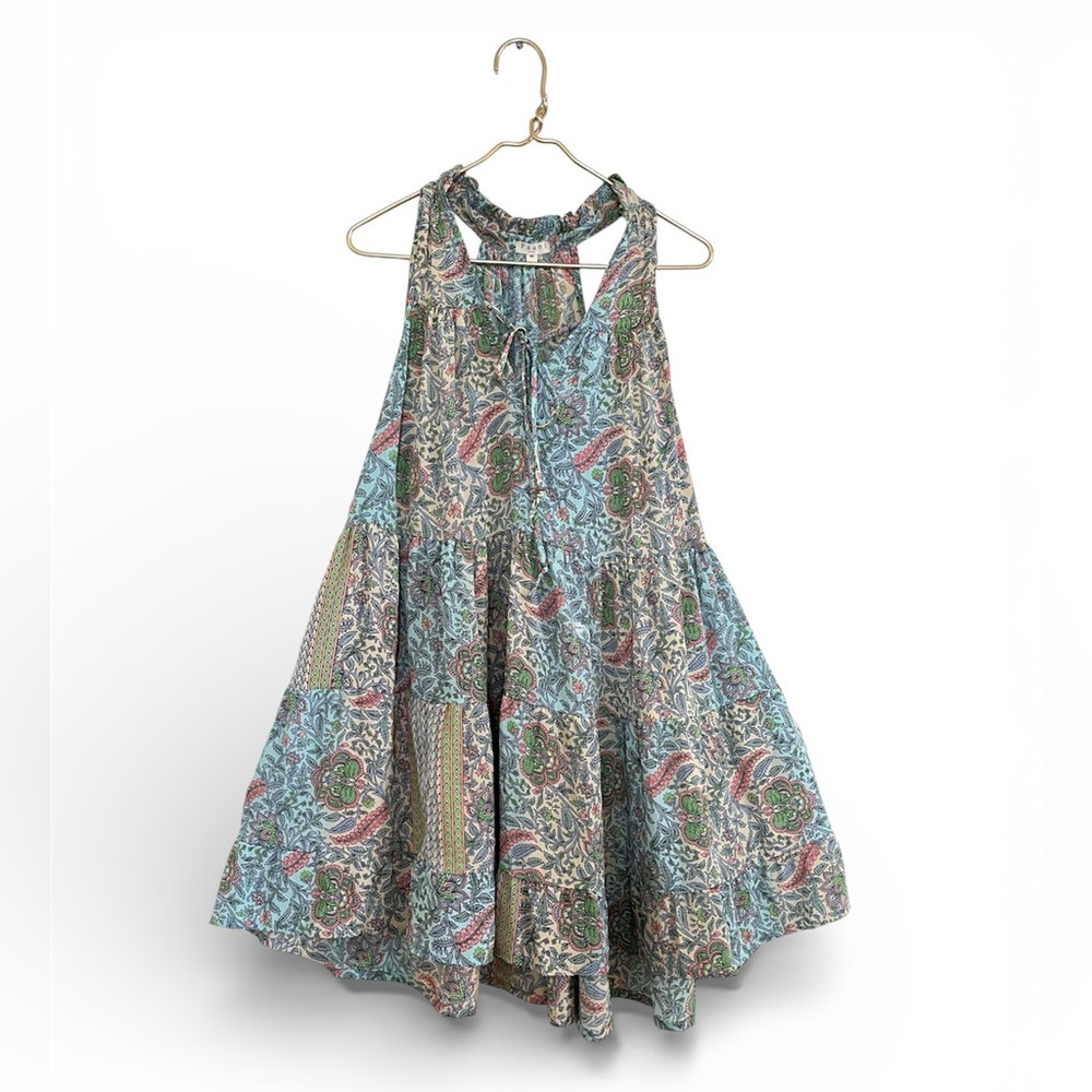 Paani Bohemian Paisley Halter summer romantic  Mini Dress size M